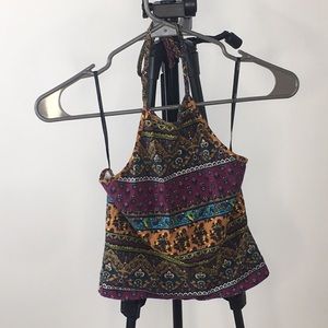 Multicolored halter crop top SMALL